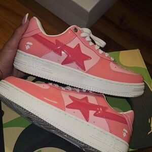Bape Kids Sneakers in Pink and White